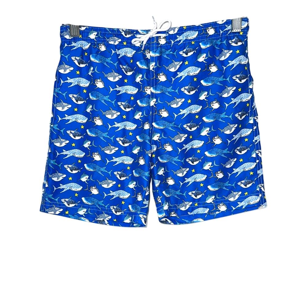 Stella Cove Boys Blue Shark Mesh Brief Lined Swim Trunks Size 8Y